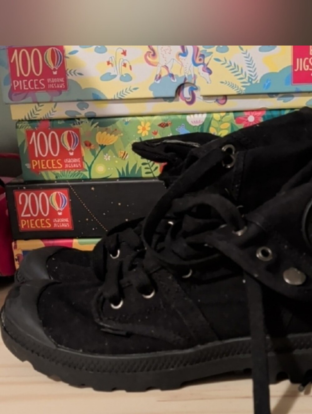 Free People  Black High-Top Palladium Sneakers